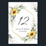 Numéro De Table Élégant tournesol vert Mariage floral<br><div class="desc">Créez votre propre carte de numéro de table avec ce modèle "Elegant Sunflowers Greenery Mariage Table Number" pour correspondre à vos couleurs et à votre style mariage. Pour plus de personnalisation, cliquez sur le lien "customiser plus" et utilisez notre outil de conception pour modifier ce modèle. Si vous avez besoin...</div>