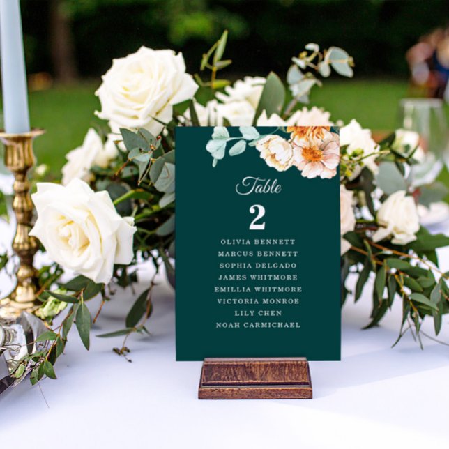 Numéro De Table Élégant Turquoise Burnt Orange Table Plan Mariage  (Créateur téléchargé)