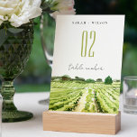 Numéro De Table Elégant Vert Watercolor Winery Vignoble Mariage<br><div class="desc">Rustic Watercolor Vineyard Theme Collection.- c'est un script élégant aquarelle Illustration de vignoble vert vif en couleur, Parfait pour votre Vineyard destination mariage & fêtes. Il est très facile de customiser, avec vos données personnelles. Si vous avez besoin d'un autre produit correspondant ou de la personnalisation, veuillez envoyer un message...</div>