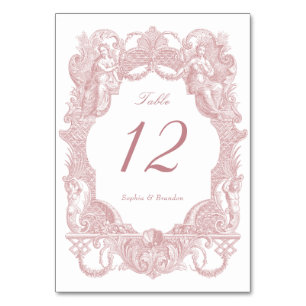 Numéro De Table Elégant Vintage Baroque Bush Toile Mariage