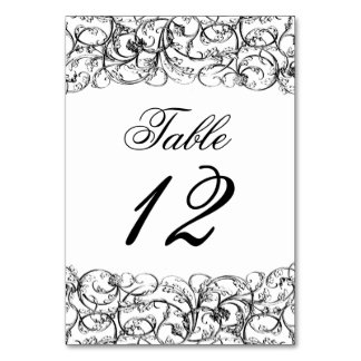 Numéro de table élégant vintage en spirale