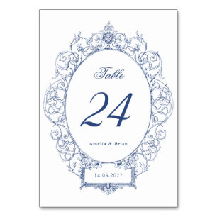 Numéro De Table Elégant Vintage Ornament cadre Mariage