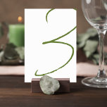 Numéro De Table Elegant Wedding Table Number Card<br><div class="desc">Add a refined and elegant touch to your reception tables with this minimalist wedding table number card. Featuring a modern calligraphy-style number in a soft greenery tone, the design is both simple and sophisticated, making it a perfect complement to classic, garden, and contemporary wedding décor. The clean layout allows the...</div>
