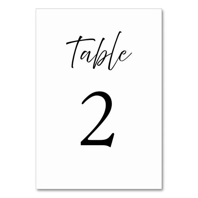 Numéro De Table Élégante calligraphie de script Mariage blanc (Par défaut)