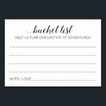 Numéro De Table Elégante Calligraphie Mariage Liste des seaux Cart<br><div class="desc">Ces charmantes cartes de godets mariages seront une alternative parfaite à un livre d'or traditionnel. Vous aurez tous les invités à discuter des meilleures idées pour les jeunes mariés à visiter ou à faire. Ces cartes contiennent les mots "liste de seaux Aidez-nous à planifier une vie d'aventures" et comprennent de...</div>