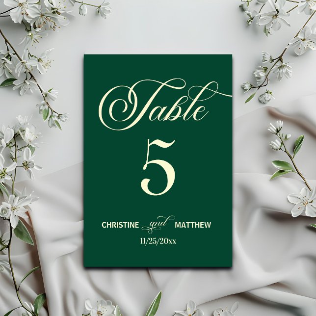 Numéro De Table Élégante calligraphie Mariage Turquoise (Créateur téléchargé)