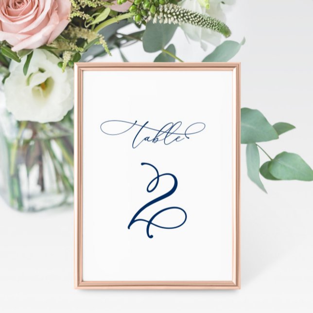 Numéro De Table Élégante calligraphie moderne Tableau 2 Mariage (Créateur téléchargé)