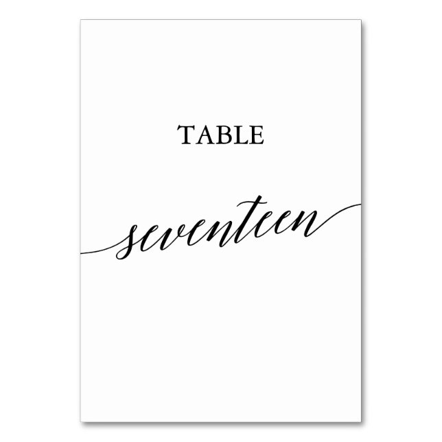 Numéro De Table Élégante calligraphie noire Numéro de tableau Dix- (Par défaut)