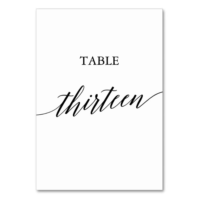 Numéro De Table Élégante calligraphie noire Numéro de tableau Trei (Par défaut)