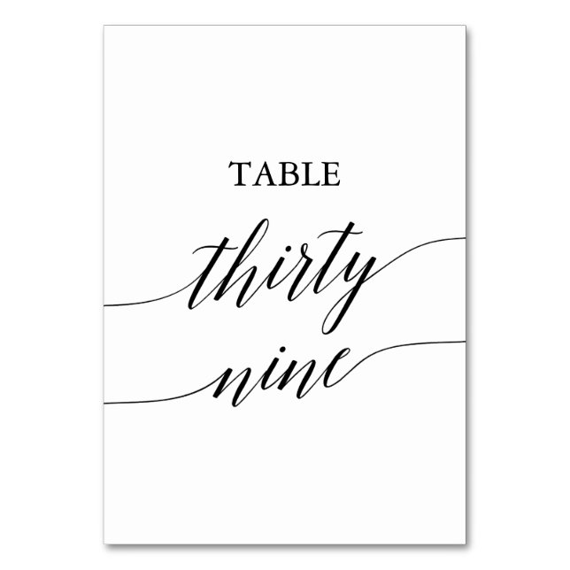 Numéro De Table Élégante calligraphie noire Numéro de tableau Tren (Par défaut)