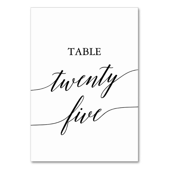 Numéro De Table Élégante calligraphie noire Tableau Numéro Vingt-c (Par défaut)