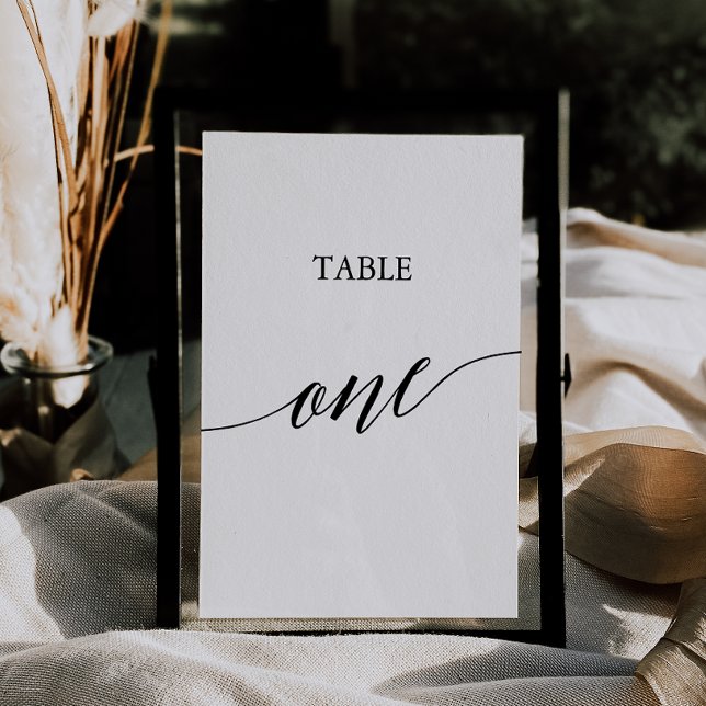 Numéro De Table Élégante calligraphie noire Tableau Un Numéro de t (Créateur téléchargé)