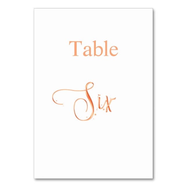 Numéro De Table Élégante calligraphie or rose table six 6 (Par défaut)