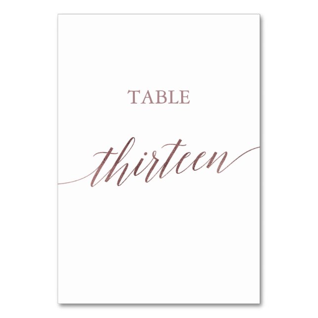 Numéro De Table Élégante calligraphie or Rose Table Treize (Par défaut)
