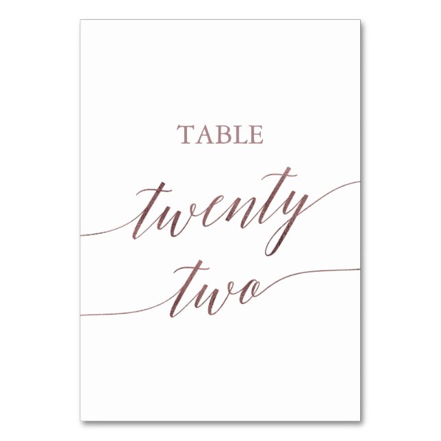 Numéro De Table Élégante calligraphie or Rose Table Vingt-deux (Par défaut)