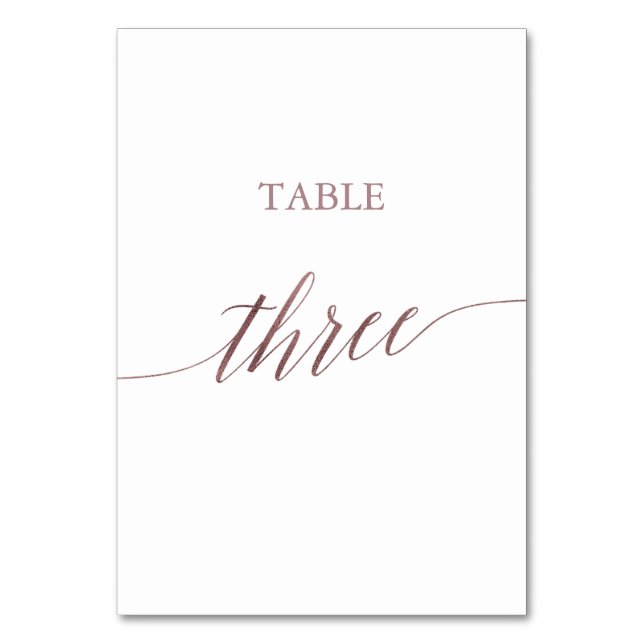 Numéro De Table Élégante calligraphie or Rose Tableau Trois (Par défaut)