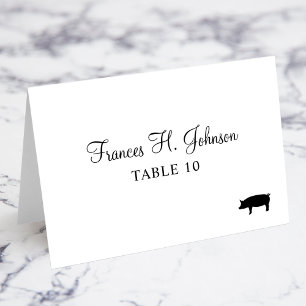 Numéro De Table Élégante calligraphie Pork Meal Choice Place Cards