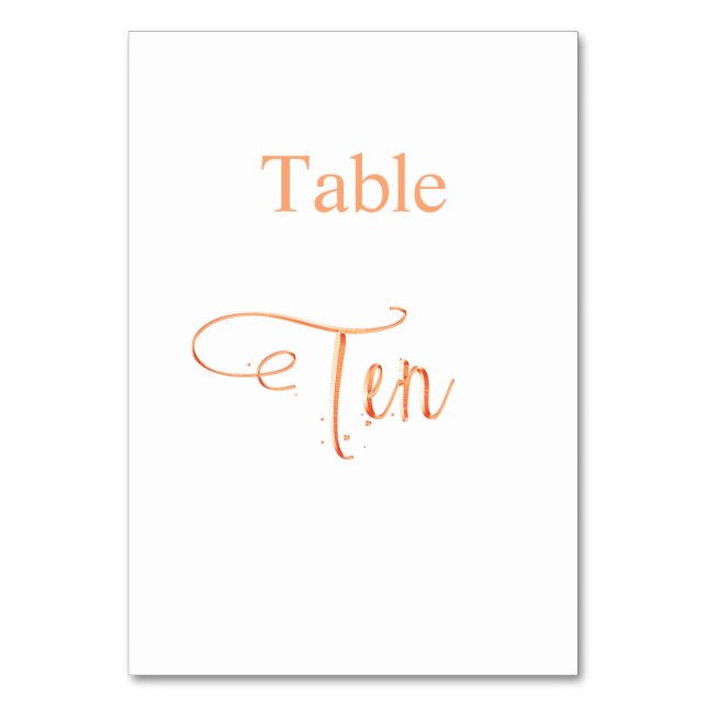 Numéro De Table Élégante calligraphie rose or table dix 10 (Par défaut)