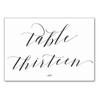 Élégante calligraphie Tableau Treize Réception