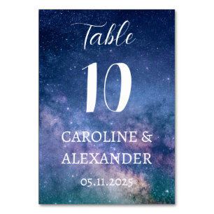 Numéro De Table Elégante Constellation de nuit étoilée Galaxie mod