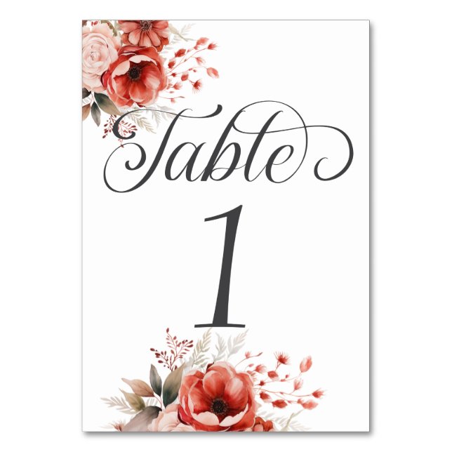 Numéro De Table Élégante Fête de Calligraphie Florale (Par défaut)