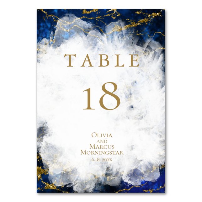 NUMÉRO DE TABLE | Élégante géode de cristal de Lap (Par défaut)