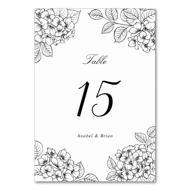 Numéro De Table Élégante Hydrangea Florale Table de Mariage Romant (Par défaut)