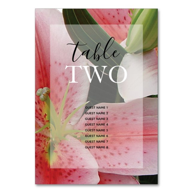 Numéro De Table Élégante Lys Orientaux Mariages Nom d'hôte (Par défaut)