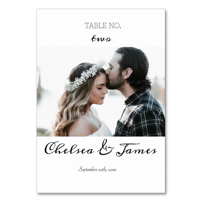 Numéro De Table Élégante photo de calligraphie minimale (Par défaut)