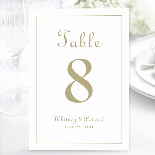 Numéro De Table Elégante Réception de mariage d'or Table dîner for (Elegant Gold Wedding Reception Table Formal Dinner Table Number)