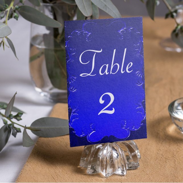 Numéro De Table Elégante Réception de mariage Royal Blue (Créateur téléchargé)