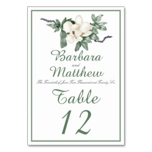 Numéro De Table Elégante Réception En Fleur De Magnolia Blanche