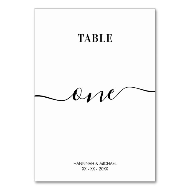 Numéro De Table Élégante table de mariage 1 (Dos)