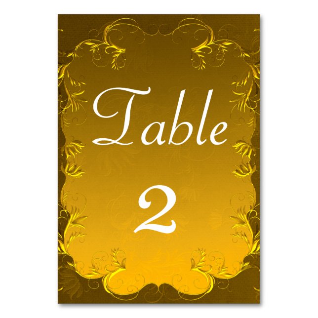 Numéro De Table Elégante table de réception de mariage Gold (Par défaut)
