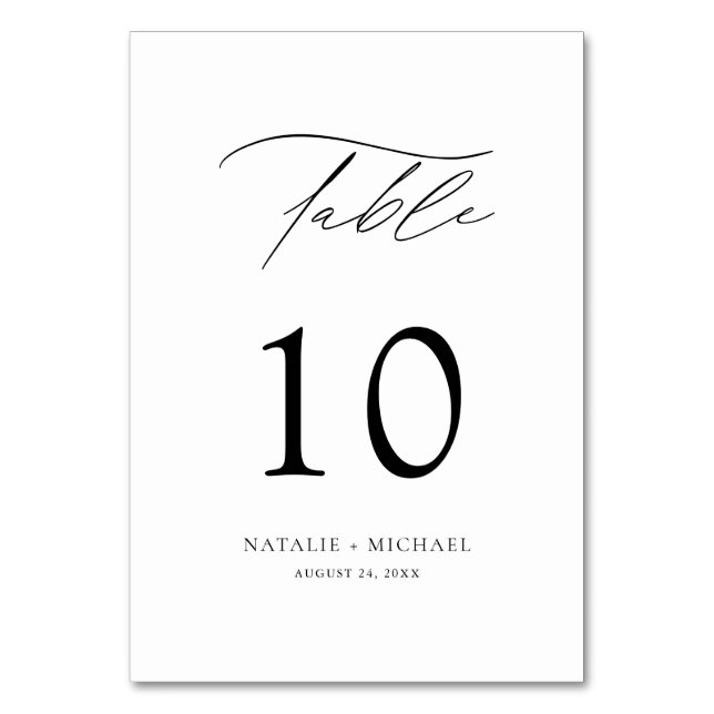 Numéro De Table Elégante table noire et blanche moderne Dix Mariag (Par défaut)
