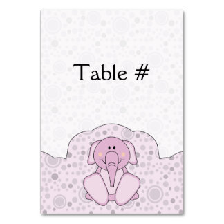 Numéro De Table Eléphant rose Cutelyn Baby