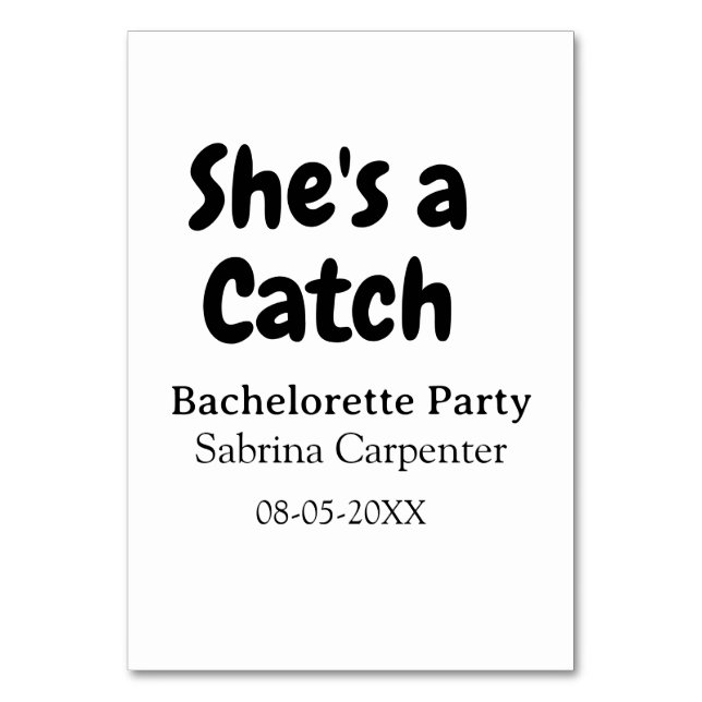 Numéro De Table Elle est un nom de fête de bachelorette date simpl (Par défaut)