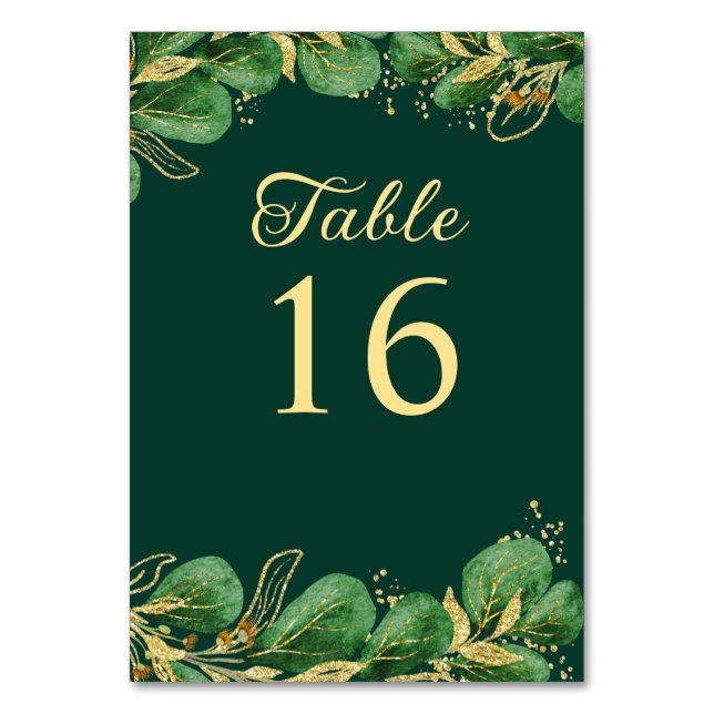 Numéro De Table Emerald Green et or Jewel Mariage (Par défaut)