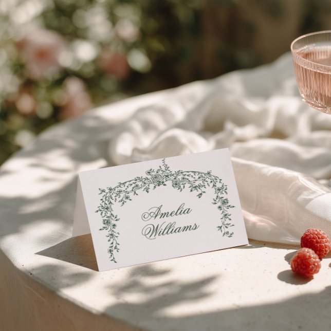 Numéro De Table Emerald Green Floral Boho Chic Wedding Place Cards (Créateur téléchargé)