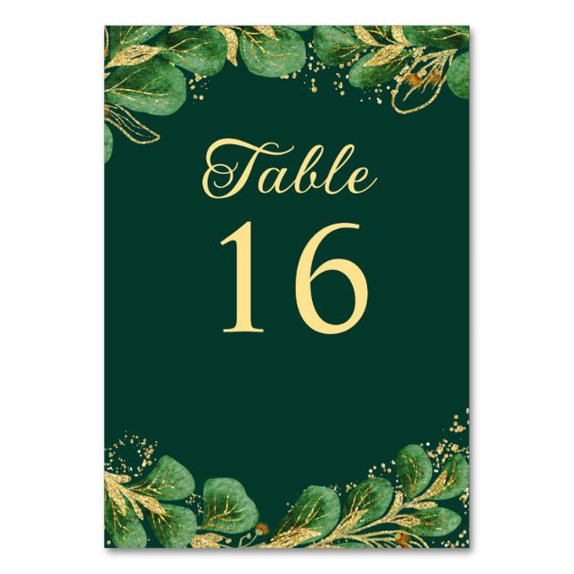 Numéro De Table Emerald Green Jewel Tone Mariage (Par défaut)