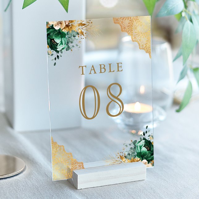 Numéro de table en acrylique mariage dentelle flor (Créateur téléchargé)