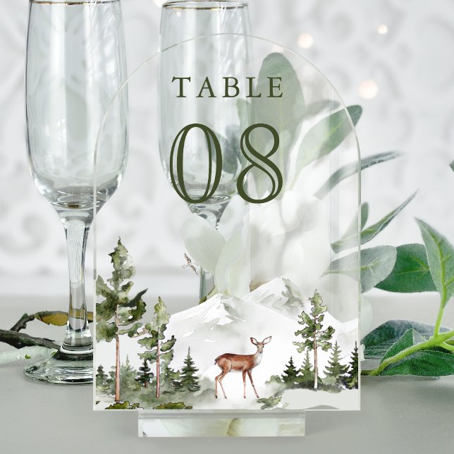 Numéro de table en acrylique pour mariage de cerfs (Créateur téléchargé)