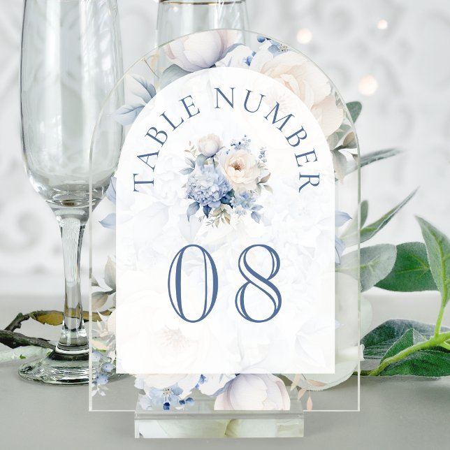 Numéro de table en acrylique pour mariage floral b (Créateur téléchargé)