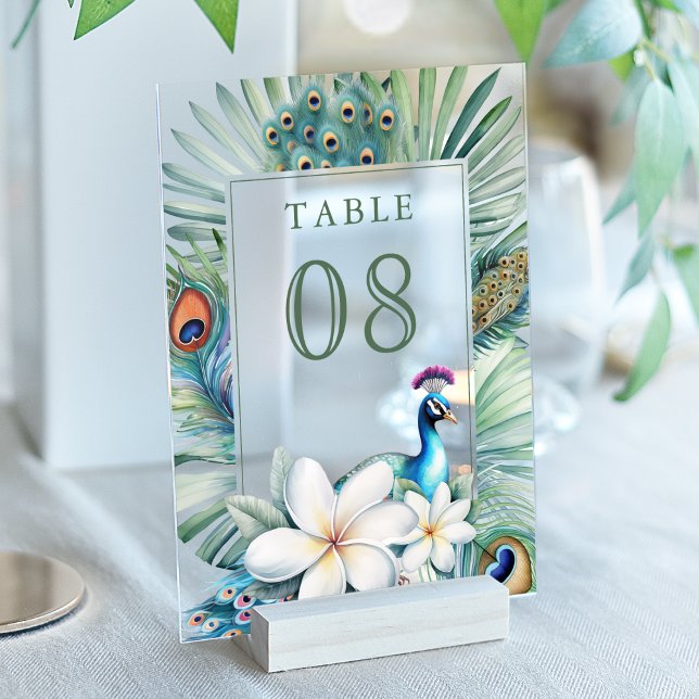 Numéro de table en acrylique pour mariage floral P (Créateur téléchargé)