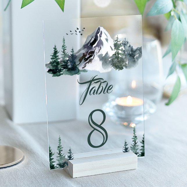 Numéro de table en acrylique pour mariage hivernal (Créateur téléchargé)