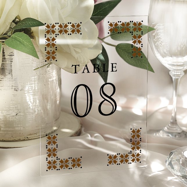 Numéro de table en acrylique pour mariage ukrainie (Créateur téléchargé)
