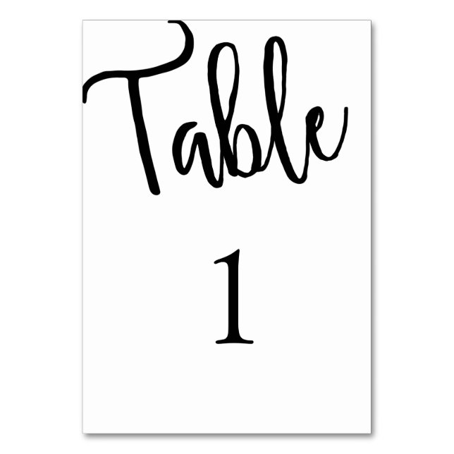 Numéro de table en calligraphie. Mariage moderne.  (Par défaut)