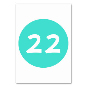 Numéro de table en cercle turquoise