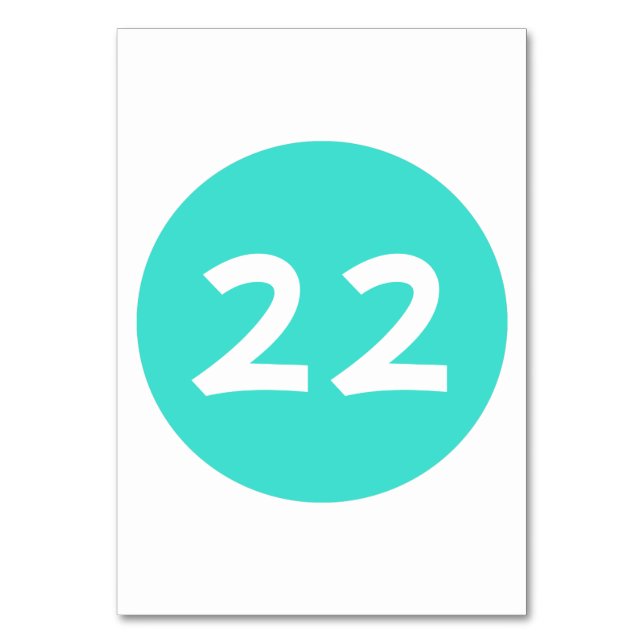 Numéro de table en cercle turquoise (Par défaut)