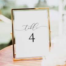 Numéro de table en écriture calligraphique élégant